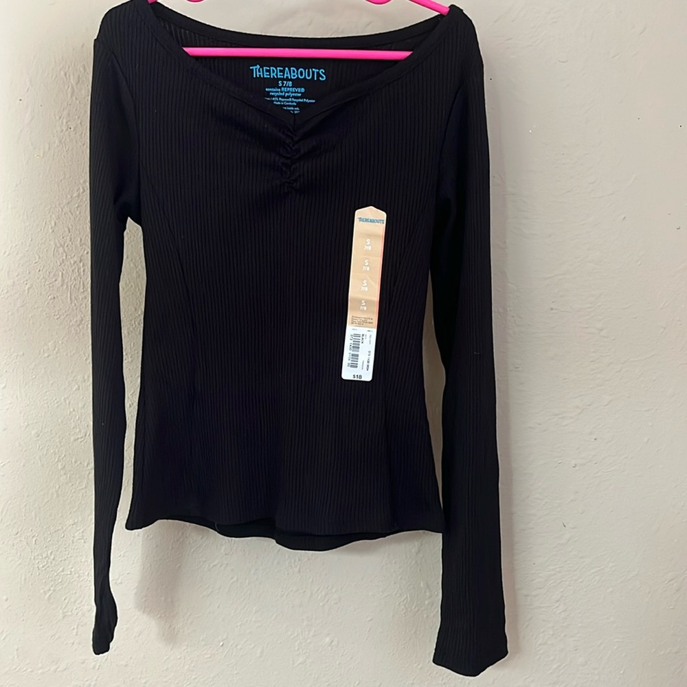 Thereabouts Girls Black Long Sleeve Shirt Small 7/8